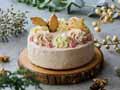 【予約】12／8週　有機苺の生クリームとカスタードクリームのケーキ（クッキー付き）5号